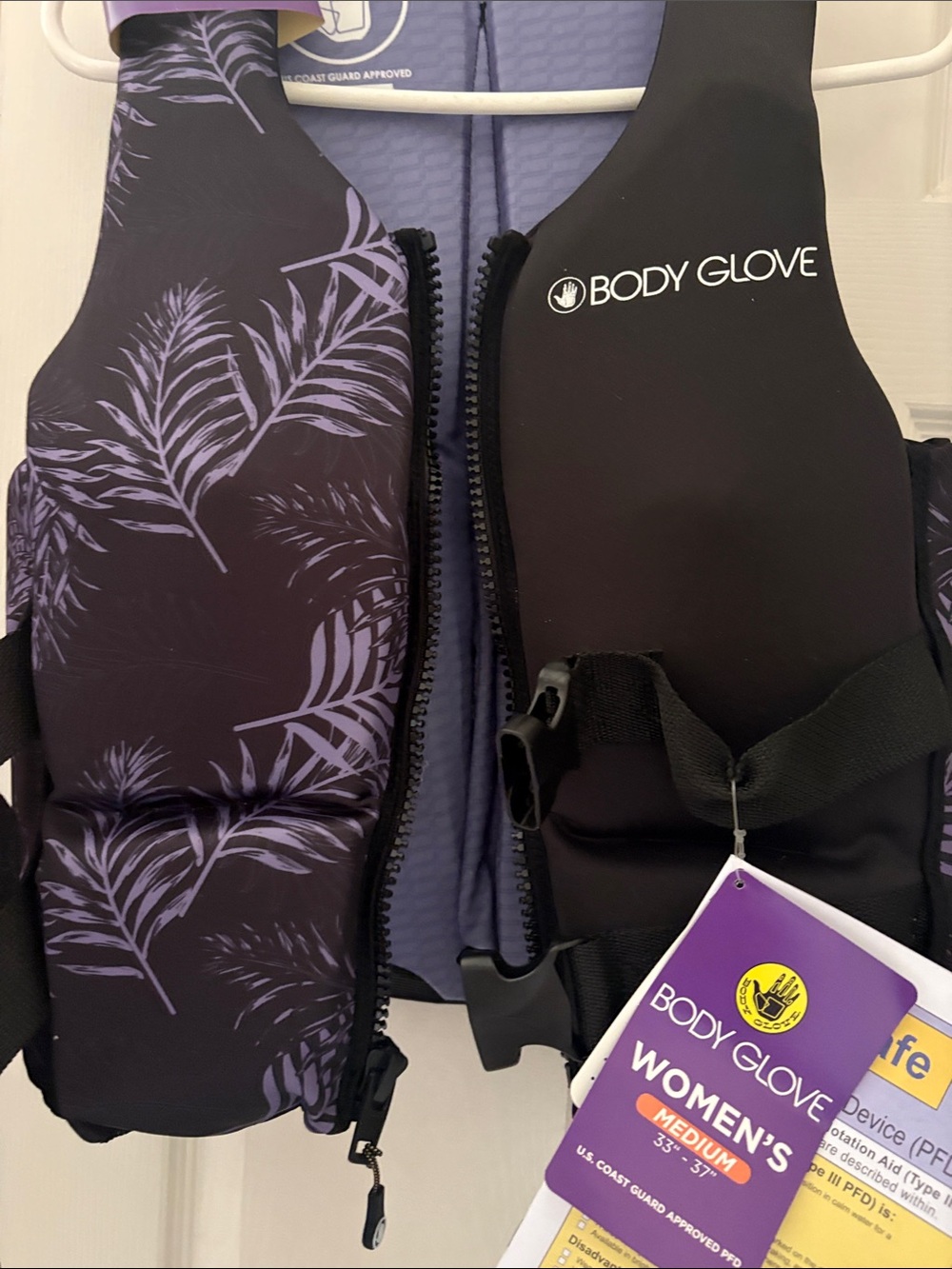 Body Glove Women's Purple Palm-Print Neoprene Life Vest - Picture 4 of 5